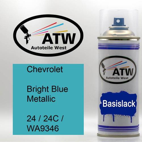 Chevrolet, Bright Blue Metallic, 24 / 24C / WA9346: 400ml Sprühdose, von ATW Autoteile West.